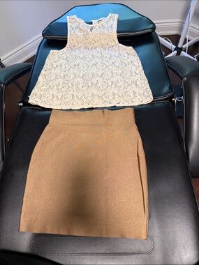 Neutral Tan Pencil Skirt - Women